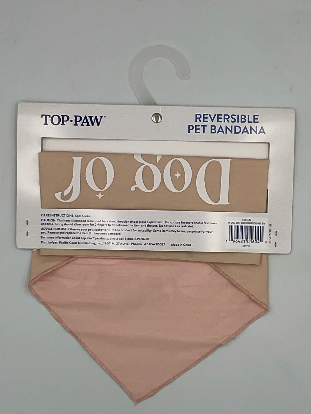 NWT Top Paw Dog of Honor Beige Floral Dog Reversible Wedding Bandana Size Sm/Med